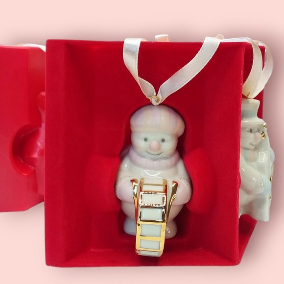 Lenox Snowman Ornaments Set of 5 Playing Instruments Gilded Porcelain Christmas - Picture 9 of 14